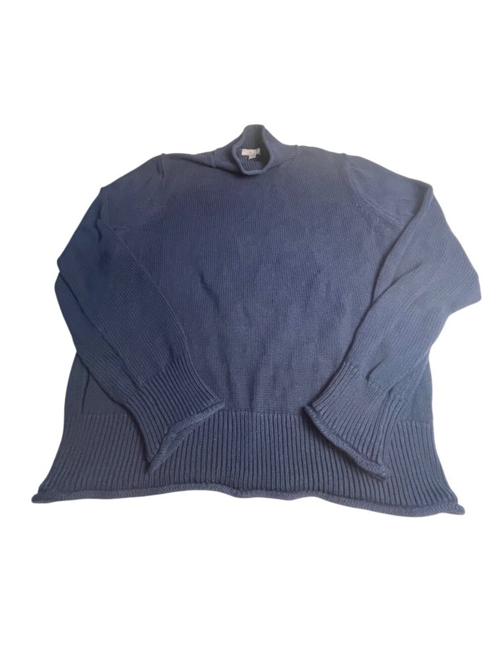 J.Crew Heritage Rollneck Sweater  Women 100% Cotton Navy Blue Size L Style BS945